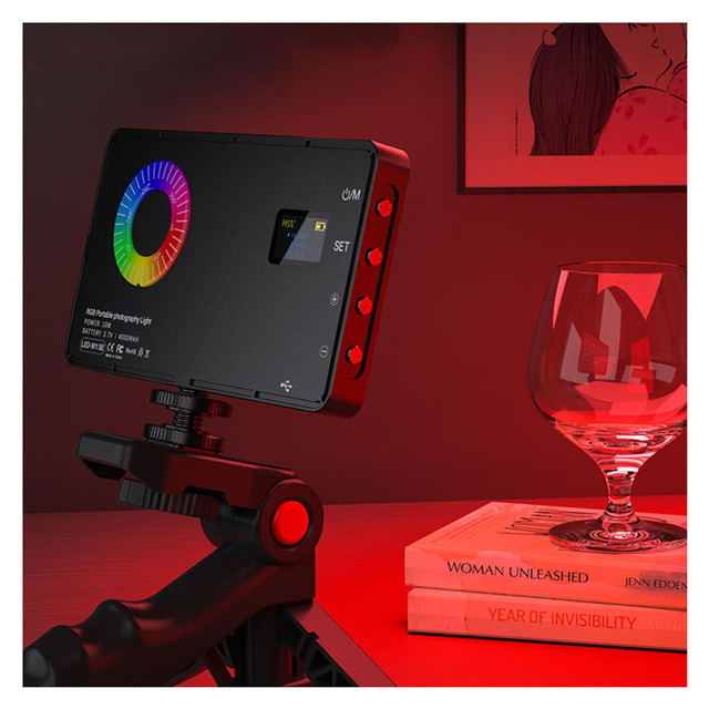 Yiscaxia Professional Portable Mini Plastic Pocket LED Photo Light with Full RGB Color High CRI >95 for Video & Photography