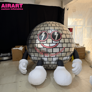 Boule disco miroir de 2 m avec figurine de dessin animé pour la décoration de scène, idées de fête, boule disco miroir en PVC - Product Image 4