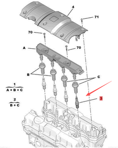 Pièces automobiles Bougies d'allumage OE 9678519880 pour Peugeot 2008 307 <span class=keywords><strong>308</strong></span> 408 Citroën Elysee C5 Sega C4L - Product Image 2