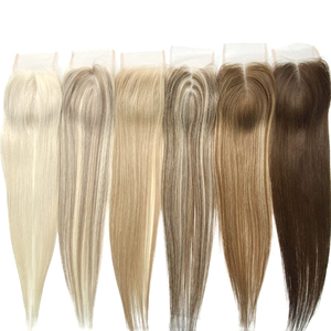 2025 đầy đủ ren cơ sở hairpiece cho phụ nữ da trắng Phụ nữ dài tóc con người toppers lụa Top đóng cửa - Product Image 1