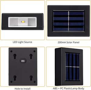 Lampes solaires étanches de haut en bas, applique murale solaire LED d'extérieur pour jardin Patio <span class=keywords><strong>Garage</strong></span> <span class=keywords><strong>allée</strong></span> <span class=keywords><strong>allée</strong></span> - Product Image 2