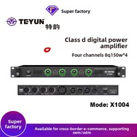 TEYUN X1004 4 Kanallı D Sınıfı Ultra İnce Güç Amplifikatörü Profesyonel Saf Son Kademe Yüksek Güç Performanslı Konferans Salonu KTV