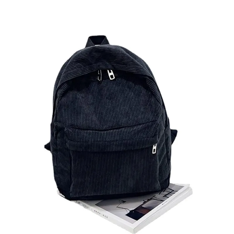 New arrival lady daily corduroy backpack girls school back pack fashion designer women corduroy bags