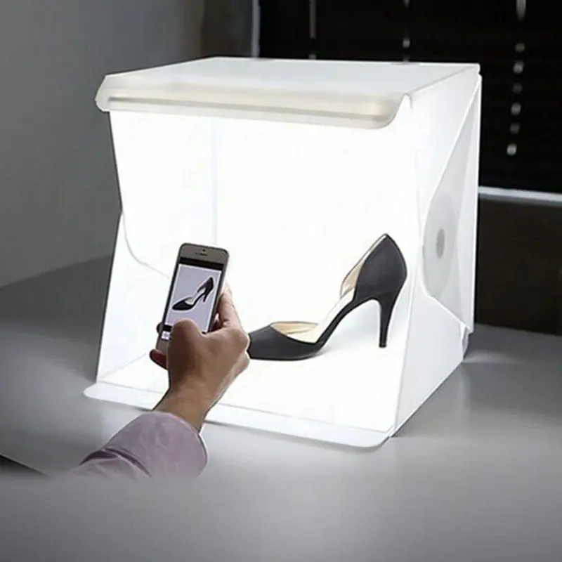 Mini scatola luminosa portatile pieghevole da Studio fotografico da tavolo a LED da 20cm per fotografare la tenda da tiro