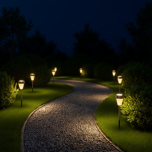 Luces Solares para Jardín, Paquete de 6, Resistentes al Agua IP65, Luces LED para Camino de Césped, Multicolor, Acero Inoxidable, Vidrio, Energía Solar - Product Image 2