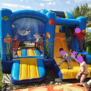 Castillo inflable comercial Mundo del Océano con tobogán, castillo hinchable para niños, combo de juegos inflables. - Product Image 6