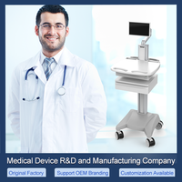 Chariots de soins mobiles en métal pour meubles de clinique avec scanners oraux Chariots dentaires pour cahiers à usage hospitalier