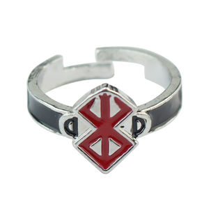 2024 nuevo Berserk símbolo anillo <span class=keywords><strong>Comic</strong></span> Play Berserker logotipo rojo anillos ajustables para Mujeres Hombres regalo de joyería de moda - Product Image 1