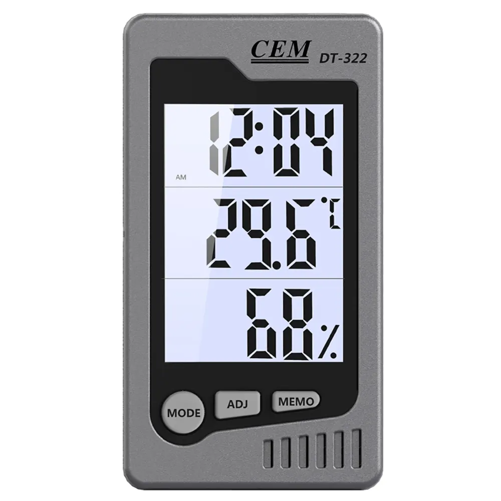 CEM DT-322 Time/Temperature/Humidity display Alarm Interior Temperature Thermo-Hygrometer for Home Wearhouse