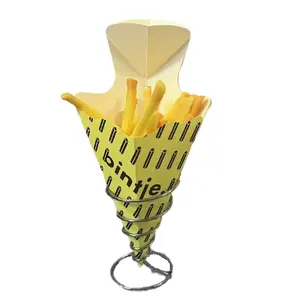 Новый дизайн биоразлагаемый бумажный конус для картофеля фри
