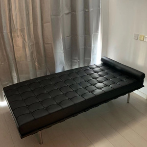 Sofá Cama Minimalista de Cuero Estilo <span class=keywords><strong>Barcelona</strong></span> de Doble Uso con Sillón y Función de Cama para Siesta - Product Image 2