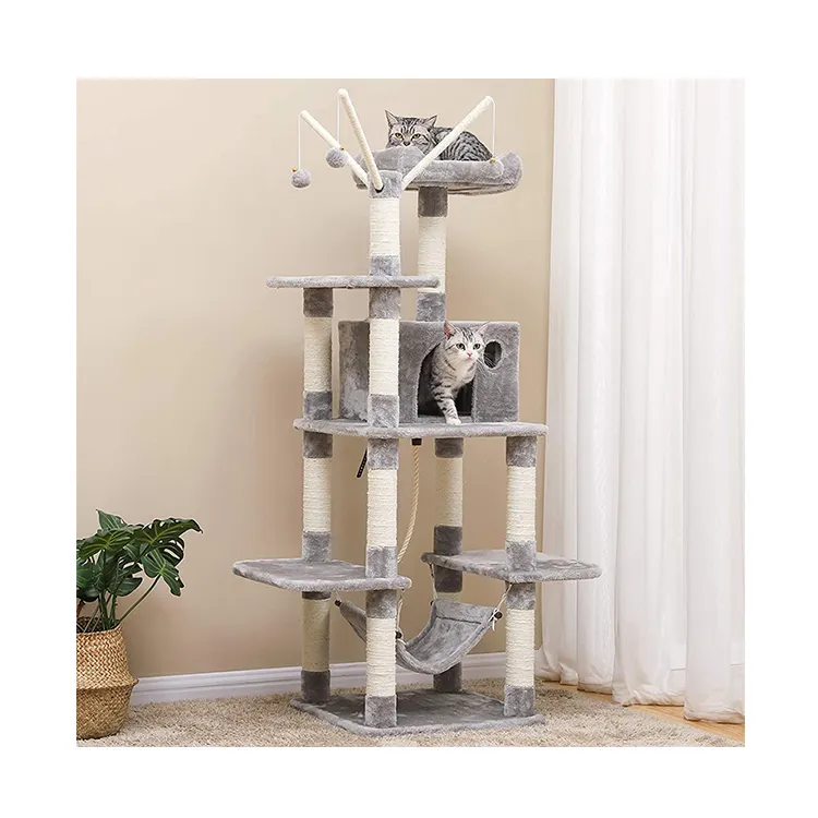 Easy Indoor cat tree scratching house playground cool kitty condo playhouse cat tower