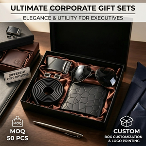 Set Regalo Personalizzato per <span class=keywords><strong>Uomo</strong></span> <span class=keywords><strong>con</strong></span> <span class=keywords><strong>Cintura</strong></span> e <span class=keywords><strong>Portafoglio</strong></span> Automatici, Basso MOQ, Ideale per Anniversari e Omaggi Aziendali - Product Image 1