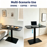 Table pneumatique réglable en hauteur pour salle à manger, bureau, espaces café, avec mécanisme de levage par pédale, plateau rectangulaire moderne