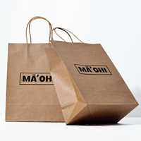 Sacs en papier kraft personnalisés avec logo imprimé pour les expositions et la promotion en supermarché, matériau recyclé, taille et couleur personnalisées