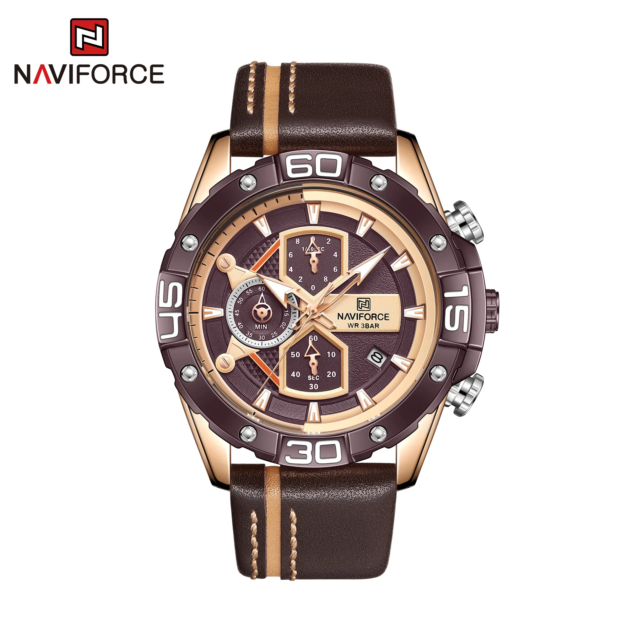 NAVIFORCE 8018 Luxury Watch Stainless Steel Business Wristwatch 30m Waterproof Sport New Design Watches