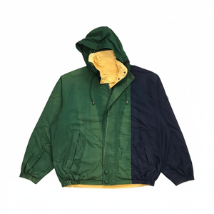 Vestes coupe-vent à capuche avec fermeture éclair pour hommes, réversibles et légères, imperméables, en nylon pour la course à pied - Product Image 1