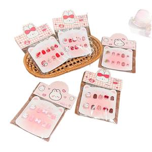 Pegatinas de Uñas Infantiles con Diseño de Dibujos Animados, Edición de Año Nuevo, Color Rojo, Adhesivo de Gel Removible para Niñas - Product Image 5