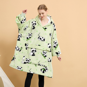 Nhà Máy Bán Buôn Mô Hình Quá Khổ Dành Cho Người Lớn Mùa Đông Áo Hoodie Mặc Sherpa Dành Cho Người Lớn Đội Mũ Trùm đầu Chăn Với Dài Tay Áo - Product Image 2