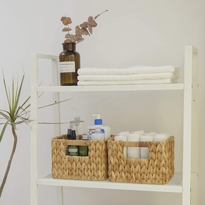 Thiết lập của <span class=keywords><strong>3</strong></span> thiên nhiên vuông dệt lưu trữ giỏ cho tổ chức công trình tay-dệt lưu trữ giỏ nước Hyacinth <span class=keywords><strong>wicker</strong></span> giỏ - Product Image 5