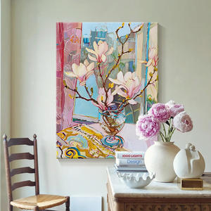 Lingua dei fiori stile francese salotto moderno dipinto a olio di tela decorativa divano sfondo appesa da parete <span class=keywords><strong>arte</strong></span> astratta floreale - Product Image 4