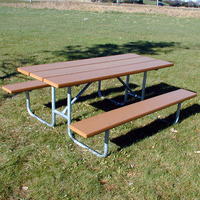 Table de pique-nique en bois au Design moderne, banc, mobilier de jardin, Table à manger extérieure