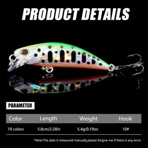 Leurre de pêche minnow jerkbait coulant en plastique avec revêtement laser, 5,8 cm, 5,4 g, yeux 3D, leurre dur pour la pêche au bar, au brochet et aux poissons d'eau salée - Product Image 2