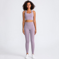 Antichoc femmes Sport soutien-gorge haut couleur unie respirant Gym Leggings Fitness entraînement Yoga ensemble pour les femmes