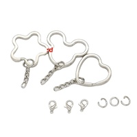YIWANG – porte-clés en métal argenté Mickey, cœur plat fendu, porte-clés, pièces