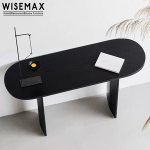 Meubles WISEMAX Meubles de salon modernes Table <span class=keywords><strong>console</strong></span> rétro en bois de frêne massif <span class=keywords><strong>Console</strong></span> <span class=keywords><strong>murale</strong></span> minimaliste noire pour l'<span class=keywords><strong>entrée</strong></span> - Product Image 6