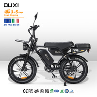 Vélo électrique EU ITA en stock, 48V, autonomie 200km, 60AH, pneus larges, moyeu arrière, cadre en alliage d'aluminium, freins à disque hydrauliques, vélo de route électrique OUXI V8