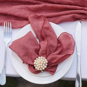 Servilletas de Mesa de Algodón Rojo, Servilletas de Tela Premium con Logotipo Personalizado, Económicas, Reutilizables, para Cenas, <span class=keywords><strong>Bodas</strong></span>, Fiestas, <span class=keywords><strong>Banquetes</strong></span>, Uso Diario - Product Image 3