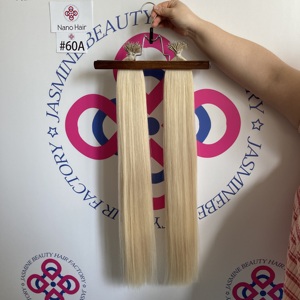 ขายส่งผมสีบลอนด์อ่อนคุณภาพสูง 60 นิ้ว # ต่อผมนาโนโลหะ 60A ขนาด 26 นิ้ว แบบ Double Drawn  มองไม่เห็นรอยต่อ  พร้อมห่วงนาโนโลหะ  ผมแท้ Remy - Product Image 4