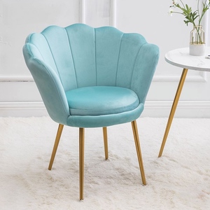 Cadeira de Jantar Nórdica Moderna de Luxo, Sofá, Cadeira de Veludo para Sala de Estar e Casa com Detalhe de Flor, Poltrona de Veludo Floral com Estrutura Metálica - Product Image 4