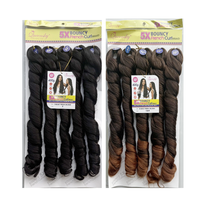 Cheveux synthétiques pour tresses françaises 5X de 22 pouces, 400g # Extensions de cheveux pré-étirées à double trame en fibre ignifuge 1B