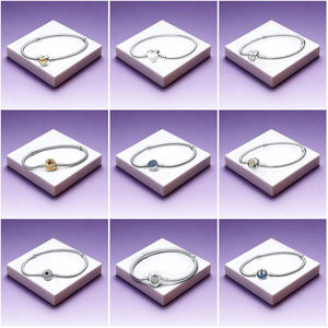 Pulseras de Cadena de Serpiente con Dijes de <span class=keywords><strong>Plata</strong></span> de Ley <span class=keywords><strong>925</strong></span> Auténtica de Alta Calidad y Zirconia, en Oferta, para Mujer - Product Image 3