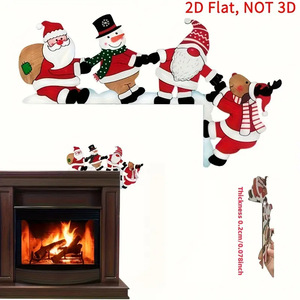 Charmante décoration de cadre de porte en bois de père noël bonhomme de neige et renne - Product Image 2