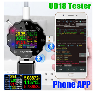 Ud18 ứng dụng USB 3.0 Loại-C PD DC5.5 5521 Vôn kế Ampe kế phí pin đo Cáp kháng Tester điện thoại di động thiết bị - Product Image 2