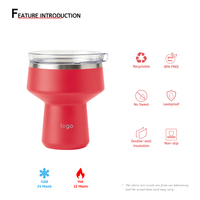 Tasse à vin de voyage tendance en acier inoxydable 304, forme champignon, pour boire directement, écologique, 16 oz, facile à nettoyer