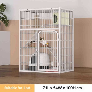 Gabbia per Gatti Villa per Gatti da Interno ed Esterno Lussuosa e Confortevole in Metallo con Rete in Ferro Smontabile per Cani e Gatti - Product Image 6