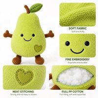 Aangepaste schattige peer knuffel, zacht kort pluche gevuld fruit speelgoed, kindercadeau, kamerdecoratie, OEM ODM fabriek fabrikant service