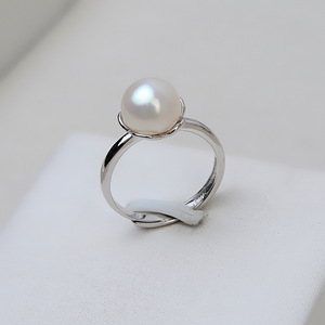 Anillo Abierto en Forma de Flor de Plata S925, Accesorios de Joyería DIY, Soporte Vacío para Perlas de Mujer, Tamaño de Perla de 6 mm - Product Image 2