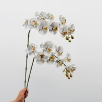 Fleur artificielle Orchidée Papillon de haute qualité, 9 têtes, toucher réel, pour la décoration intérieure