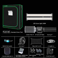 Kit de culture complet LUXINT pour débutants 2x4, tout-en-un pour 3 plantes avec barre LED de culture 240w, système de ventilation à conduit de 4 pouces