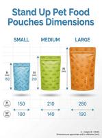 Sac d'emballage personnalisé pour aliments pour animaux de compagnie de 1 kg à 10 kg, fond plat, soufflet latéral, fermeture éclair, sac en Mylar pour aliments pour chiens et chats