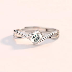 แหวนเพชรจำลองรูปหัวใจ925เงินสเตอร์ลิงแหวนแฟชั่นแบบเรียบง่ายสไตล์เกาหลีสำหรับผู้หญิง - Product Image 3