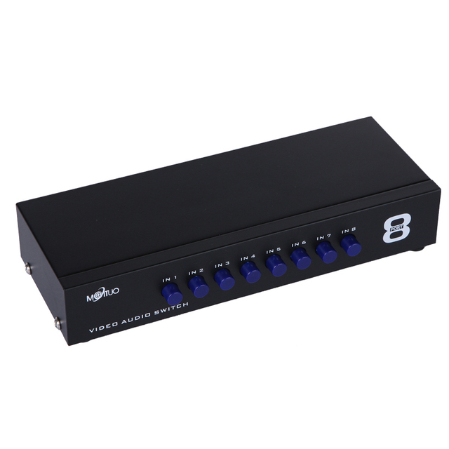 8 Ports RCA Switch 8 in 1 Out, MT-VIKI Audio Video Equipment AV Switch 8x1 RCA Switcher