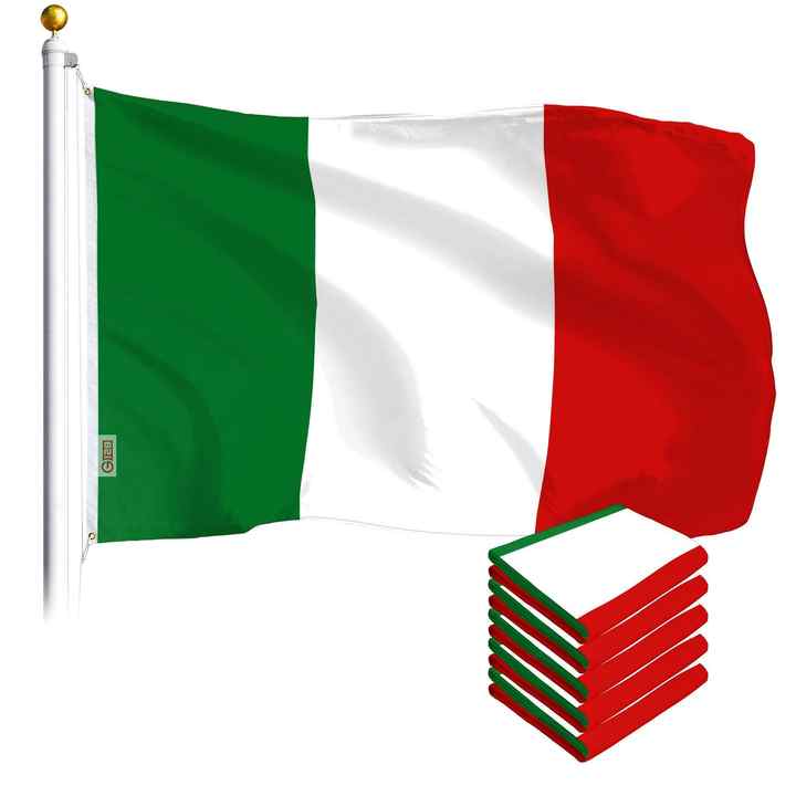 UD2 Italy Italian Flag 3x5 Ft Custom Logo 5-Pack Printed Polyester for Car Display and Automotive Use by for G128