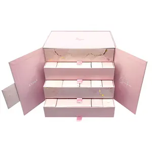 Подарочная коробка с 24 ящиками из золотой фольги для макияжа