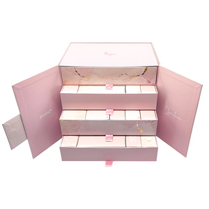 Custom Printing Gold Foil Cardboard Pink 24 Drawer Gift <strong>Empty</strong> Paper Makeup Beauty Christmas <strong>Advent</strong> <strong>Calendar</strong> <strong>Box</strong> for Cosmetic - Product Image 1